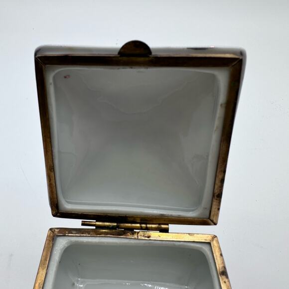 VTG Kalk German Golded Flower Porcelain Trinket Handmade Box C1955 Footed *READ - Picture 16 of 16